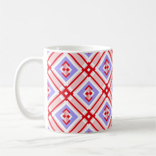 Caneca De Café Padrão geométrico sem costura com quadrados