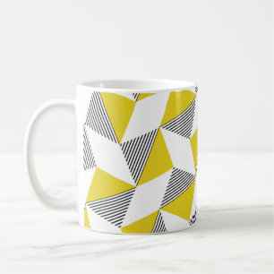 Caneca De Café Padrão geométrico sem costura com triângulos, rhom