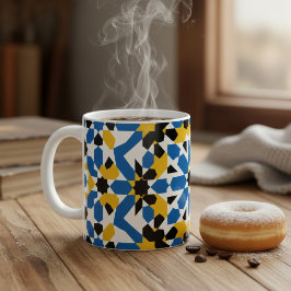 Caneca De Café Padrão Geométrico Tradicional Marroquino Zellige