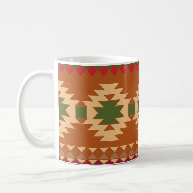 Caneca De Café Padrão Geométrico Tribal Aztec Colortivo (Esquerda)