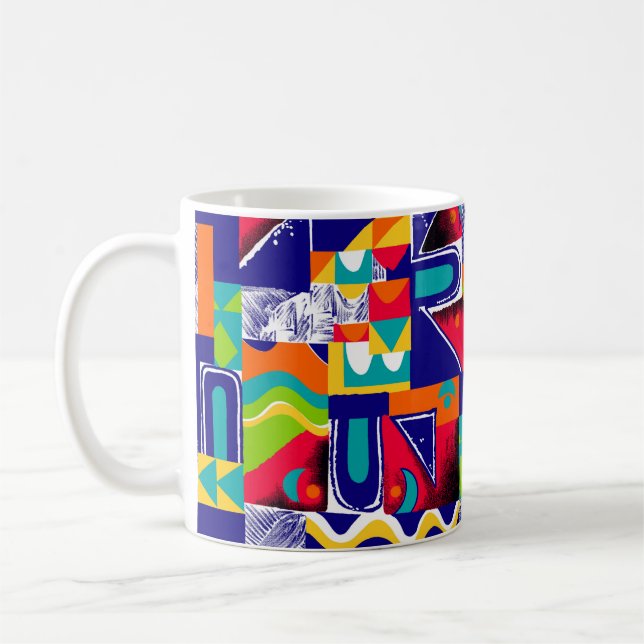 Caneca De Café Padrão geométrico uniforme moderno (Esquerda)