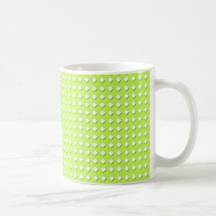 Caneca De Café Padrão Geométrico Verde Lima Fofo - Pequeno Diaman