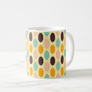 Caneca De Café Padrão geométrico vibrante com fileiras de s octog
