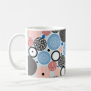 Caneca De Café padrão gráfico de círculos multicoloridos de di