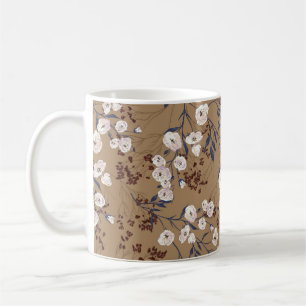 Caneca De Café Padrão gráfico uniforme elegante com ramificaç