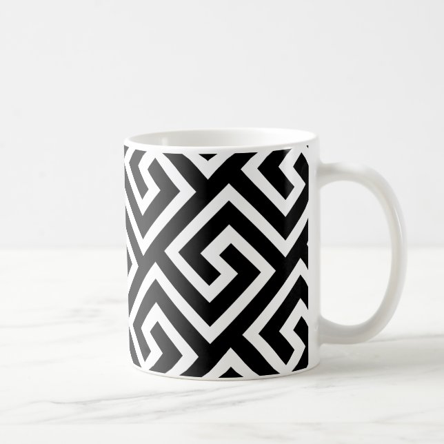 Caneca De Café Padrão Grego Geométrico (Direita)