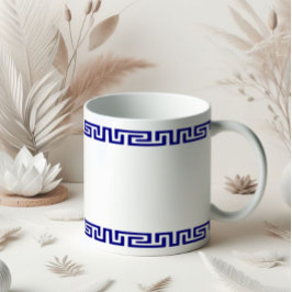 Caneca De Café Padrão grego minimalista personalizável IV