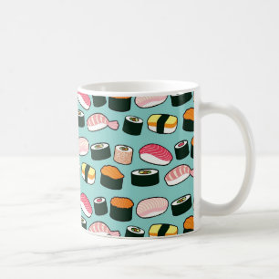 Caneca De Café Padrão Ilustrado de Diversão Yummy Sushi