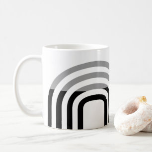 Caneca De Café Padrão inicial preto branco moderno