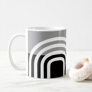Caneca De Café Padrão inicial preto-branco-monotone moderno