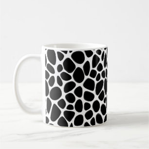 Caneca De Café Padrão Intriciado em Preto e Branco