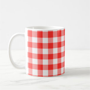 Caneca De Café Padrão Invisível Quadrado Verificado Vermelho