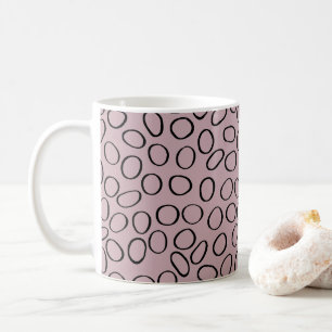 Caneca De Café Padrão Irregular do Círculo Preto a Rosa