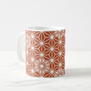Caneca De Café Padrão japonês Asanoha - terracota
