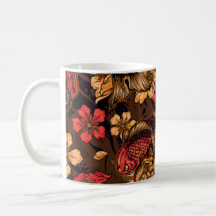 Caneca De Café Padrão koi do dragão japonês.
