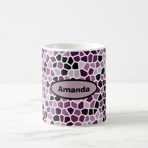 Caneca De Café Padrão Legal Magenta Púrpura Rosa Personalizável