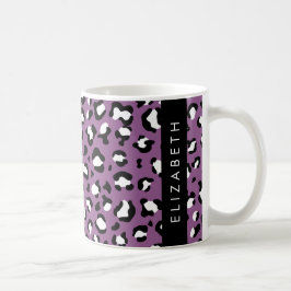 Caneca De Café Padrão-Leopardo, Manchas, Leopardo Roxo, Seu Nome