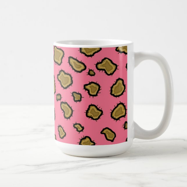 Caneca De Café Padrão-Leopardo rosa e Dourado (Direita)