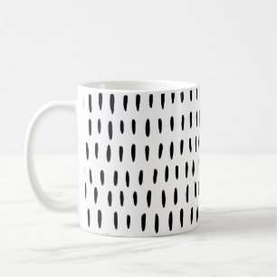 Caneca De Café Padrão listrado a preto e branco: desenhado à mão