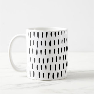 Caneca De Café Padrão listrado a preto e branco: desenhado à mão