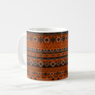 Caneca De Café Padrão listrado étnico brilhante.