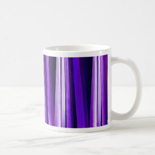 Caneca De Café Padrão Listrado Roxo Real, Lilás e Prata