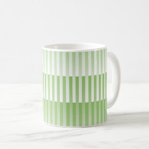 Caneca De Café Padrão Listrado Verde Branco
