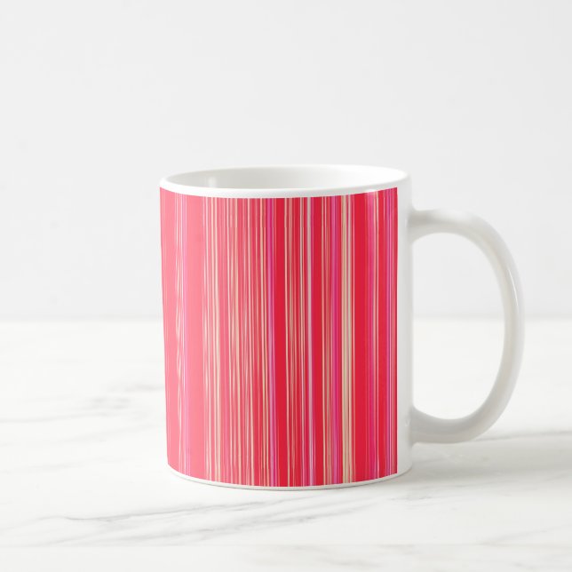 Caneca De Café Padrão listrado vermelho e rosa (Direita)
