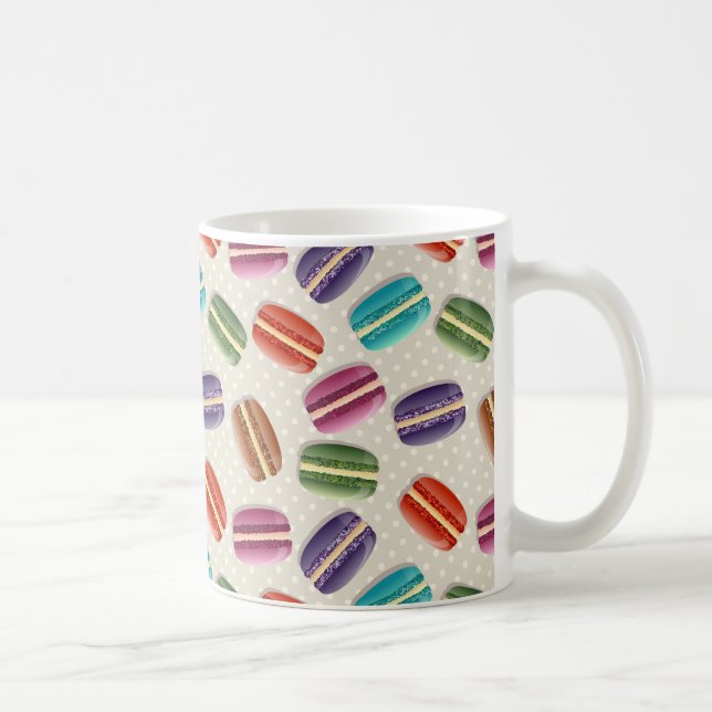 Caneca De Café Padrão Macaron Francês Bonito (Direita)