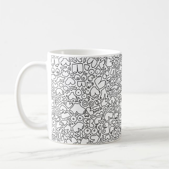 Caneca De Café Padrão mamário adulto engraçado (Esquerda)