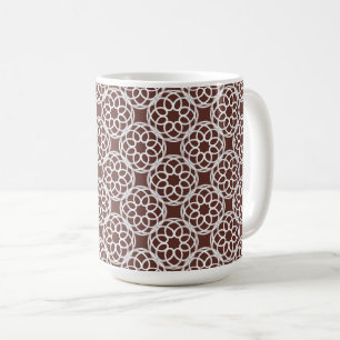 Caneca De Café Padrão Marrom branco geométrico sem costura