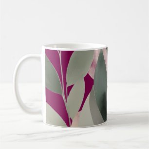 Caneca De Café Padrão Mínimo de Folha Botânica