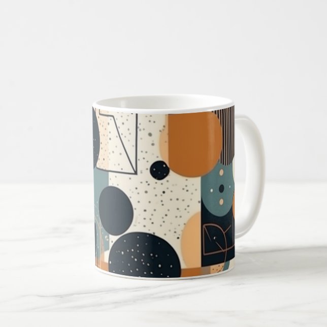 Caneca De Café Padrão mínimo sem costura Abstrato - Geométrico (1 (Frente Esquerda)