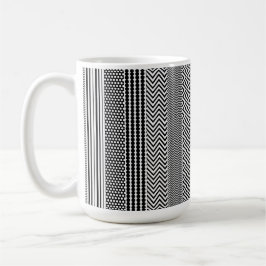 Caneca de Café - Padrão Misto Preto e Branco