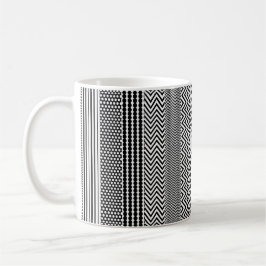 Caneca de Café - Padrão Misto Preto e Branco