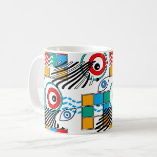 Caneca De Café Padrão moderno abstrato criativo multicolorido