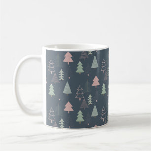 Caneca De Café Padrão Moderno das Florestas de Natal Bonitas