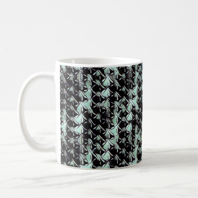 Caneca De Café Padrão moderno de abstrato 1187 - Café Mug (Esquerda)