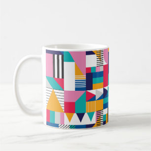 Caneca De Café Padrão Moderno de Abstrato Geométrico Sem Olhos