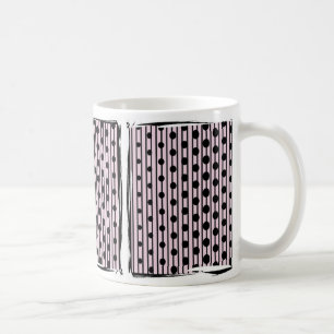 Caneca De Café Padrão moderno de pontos cor-de-rosa e preto