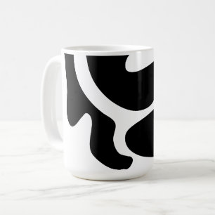 Caneca De Café Padrão moderno em preto e branco de forma livre