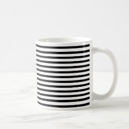 Caneca De Café Padrão moderno listrado preto e branco