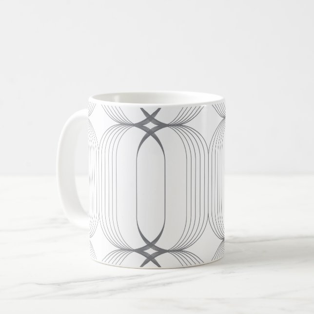 Caneca De Café Padrão moderno, simples e elegante de ilustração d (Frente Esquerda)