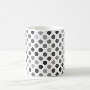 Caneca De Café Padrão monocromático de Bolinhas (pontos pretos e