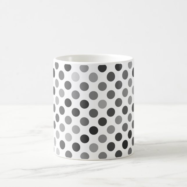 Caneca De Café Padrão monocromático de Bolinhas (pontos pretos e  (Centro)