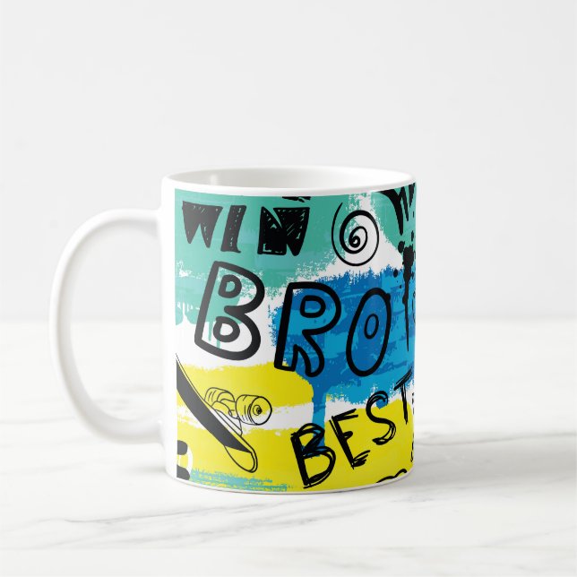 Caneca De Café Padrão Monster Hand Drawn Kids (Esquerda)