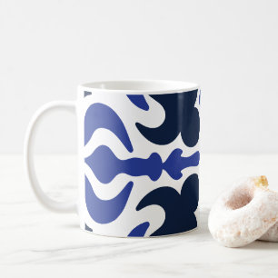 Caneca De Café Padrão Mosaico Azul-marroquino