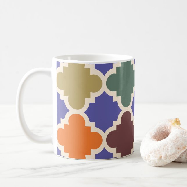 Caneca De Café Padrão Mosaico marroquino (Com Donut)