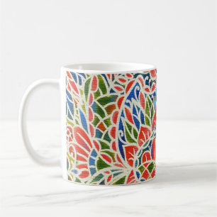 Caneca De Café Padrão Multicolor Paisley Impressão Batik