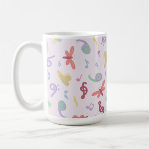 Caneca De Café padrão musical infantil